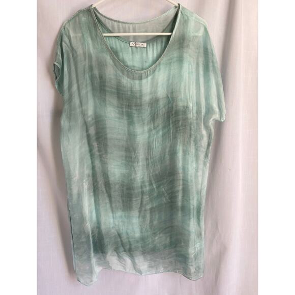 Aquavita short sleeve mint green all in 1 beachwear short sleeve tunic top large - Picture 10 of 13